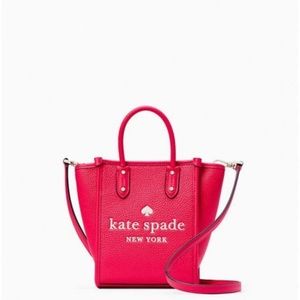 NWT!!! Kate Spade Pebbled Leather Ella Mini Tote in Bikini Pink + shopping bag